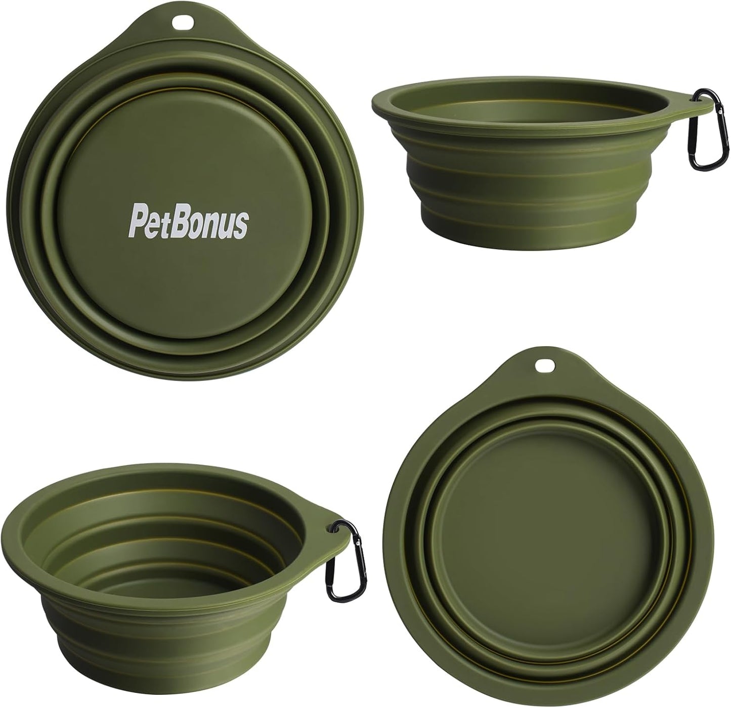 2-Pack Silicone Collapsible Dog Bowls