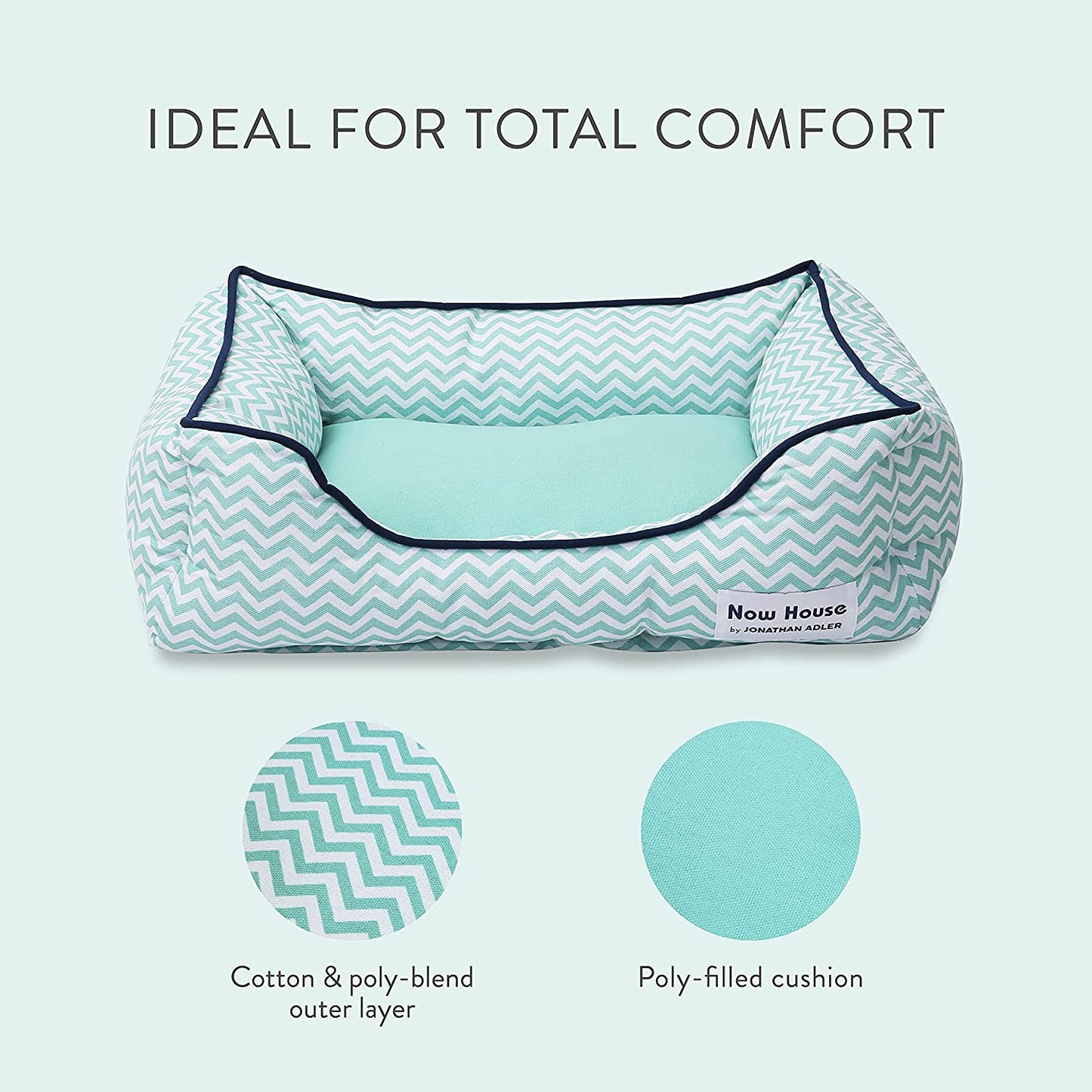 Teal Chevron Dog Bed