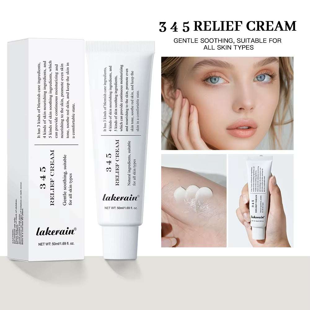 345 Relief Cream Comprehensive Solution to Skin Problems Anti-Sugar and Antioxidant Brightening Skin Improving Acne Marks Moistu