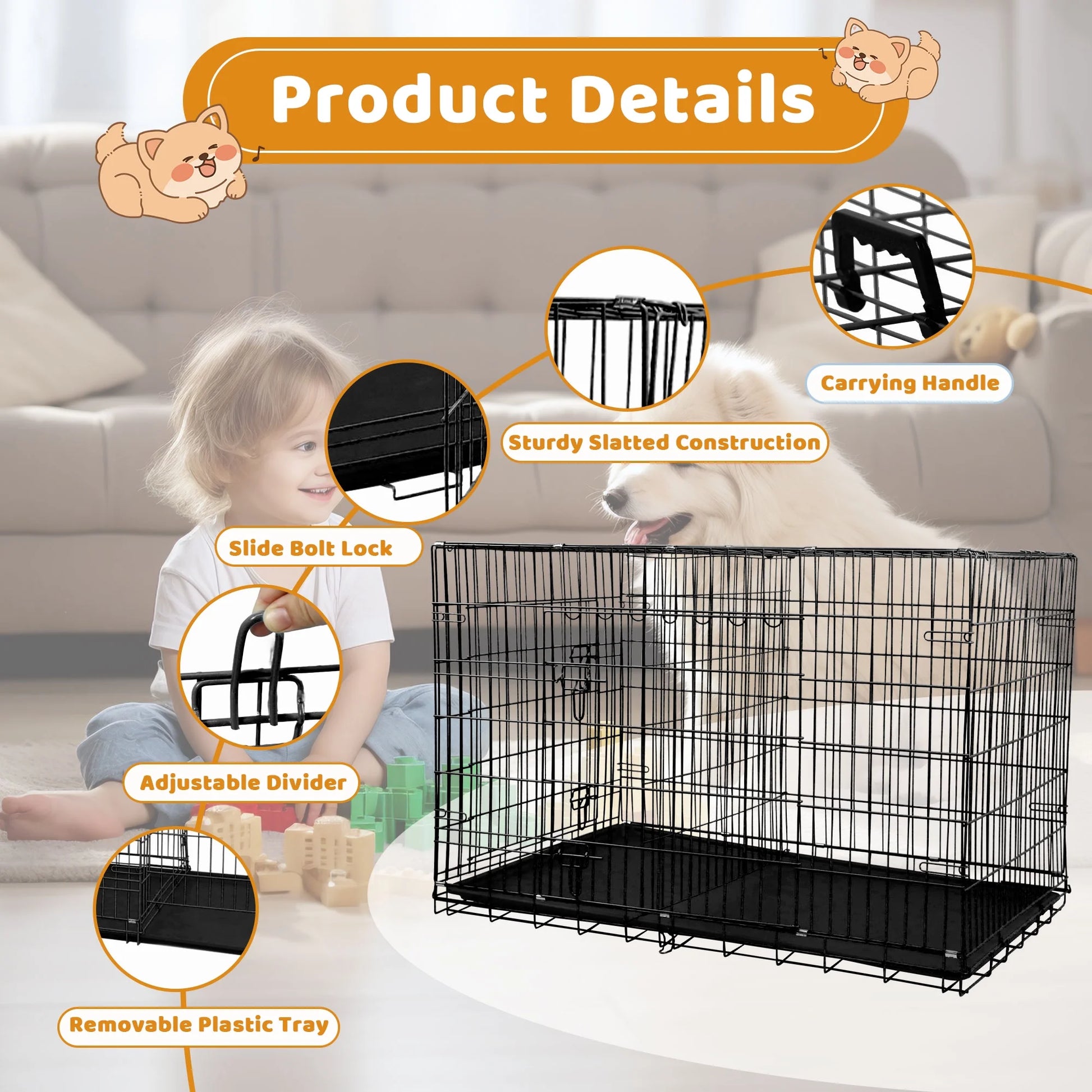 Double Door Dog Cage