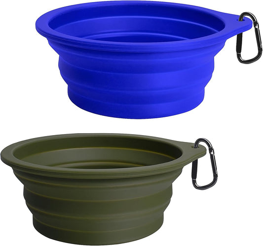 2-Pack Silicone Collapsible Dog Bowls