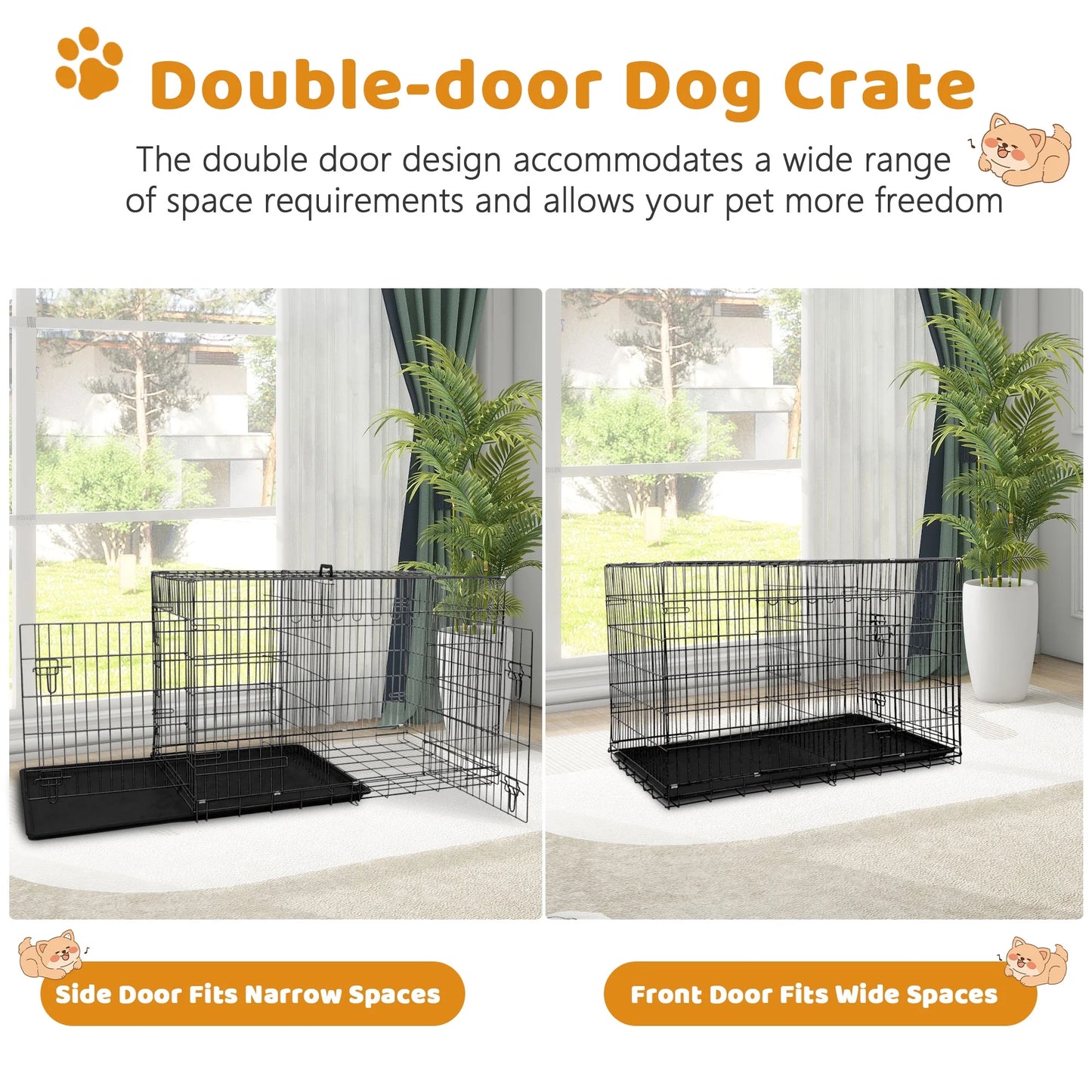 Double Door Dog Cage