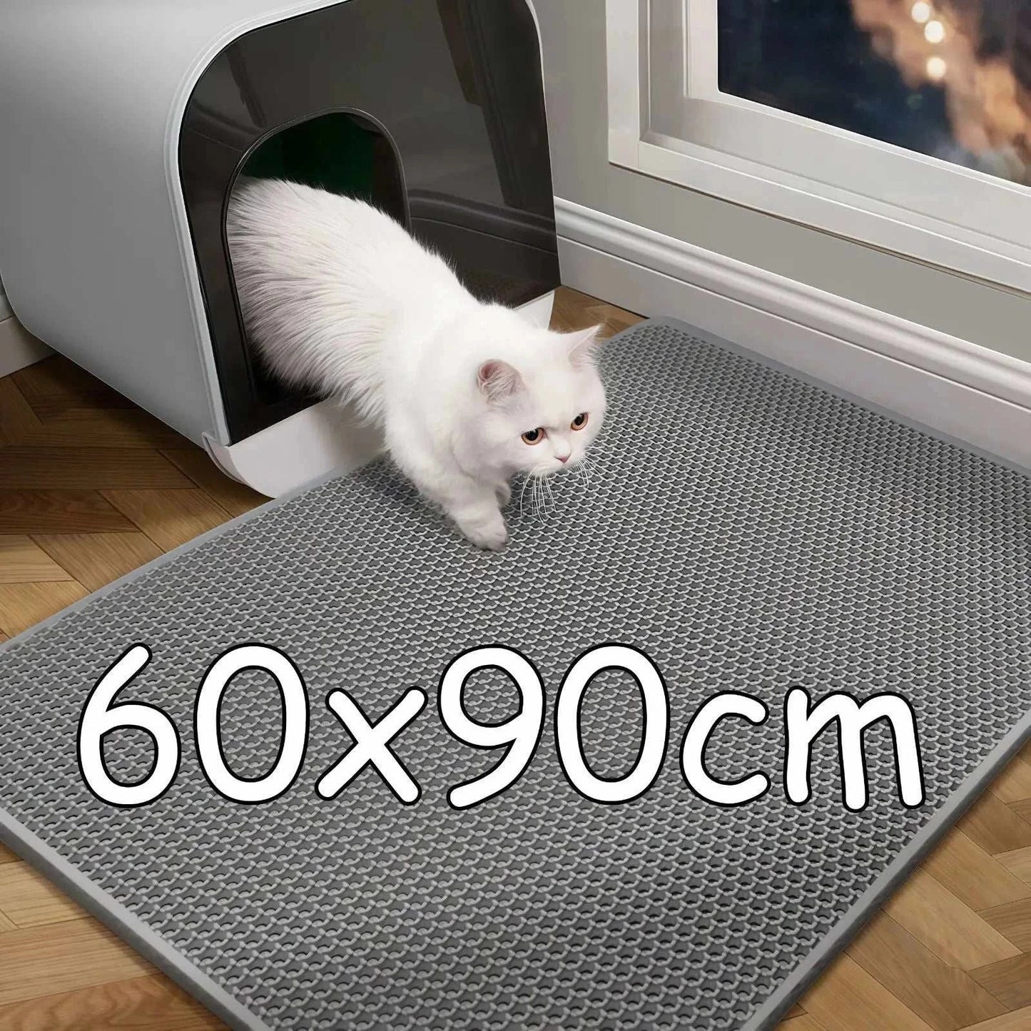 Revolutionary Waterproof Double Layer Cat Litter Mat - 60CMX90CM Non-Slip & Washable for Ultimate Pet Comfort